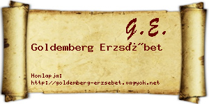 Goldemberg Erzsébet névjegykártya